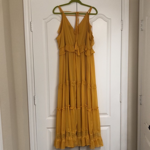 Yellow Ruffled Maxi Dress - Picture 5 of 6